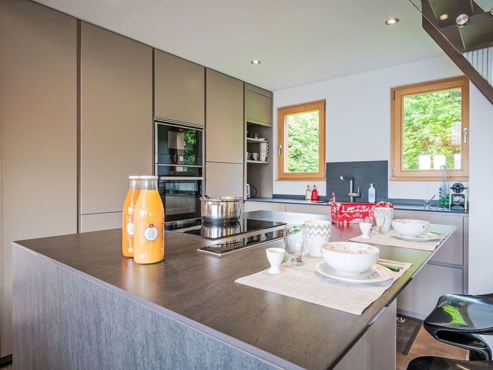 Kitchen, Wood, Interior Design, Countertop, Flooring, Furniture, Kitchen Appliance, Home, Cabinetry, Home Appliance