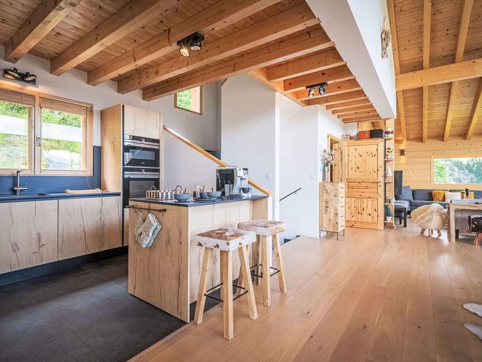 Wood, Furniture, Flooring, Kitchen, Interior Design, Ceiling, Countertop, Floor, Home, Cabinetry
