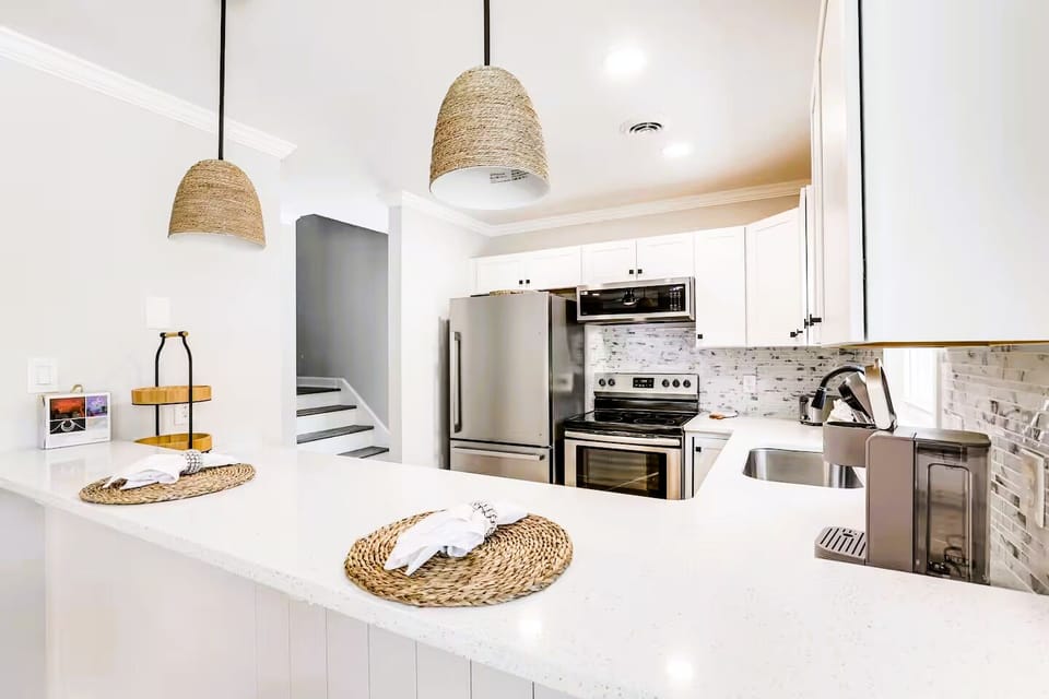 Fully updated Modern kitchen | Cooking Basics | Dishwasher | 3-Story Townhome | Second Floor