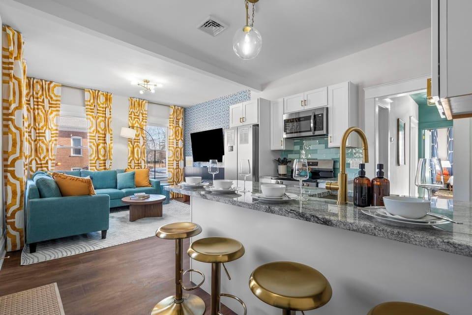 Unit A open style floor plan makes a great place to sit back and relax with your group!