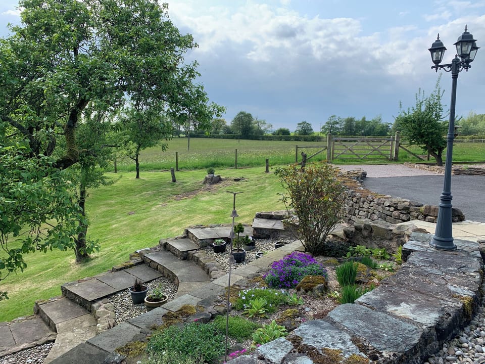 Steps to lower garden area and public footpaths