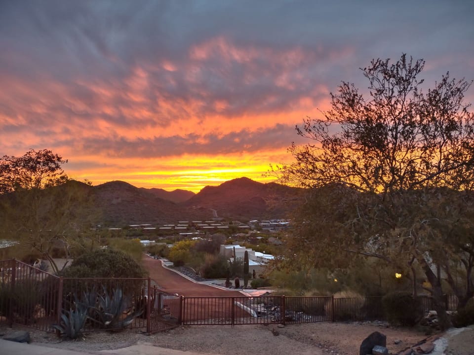 The Sunset from the front porch is refreshingly magnificent !! 