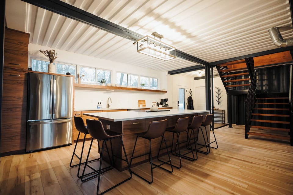 Countertop seating at the kitchen island