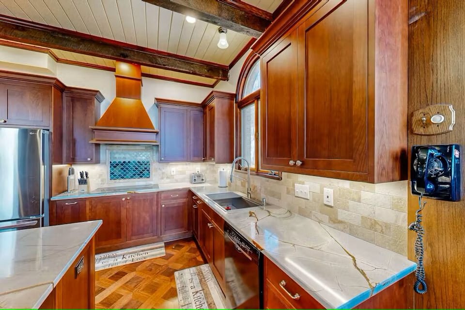 Fully equipped kitchen on second floor.
