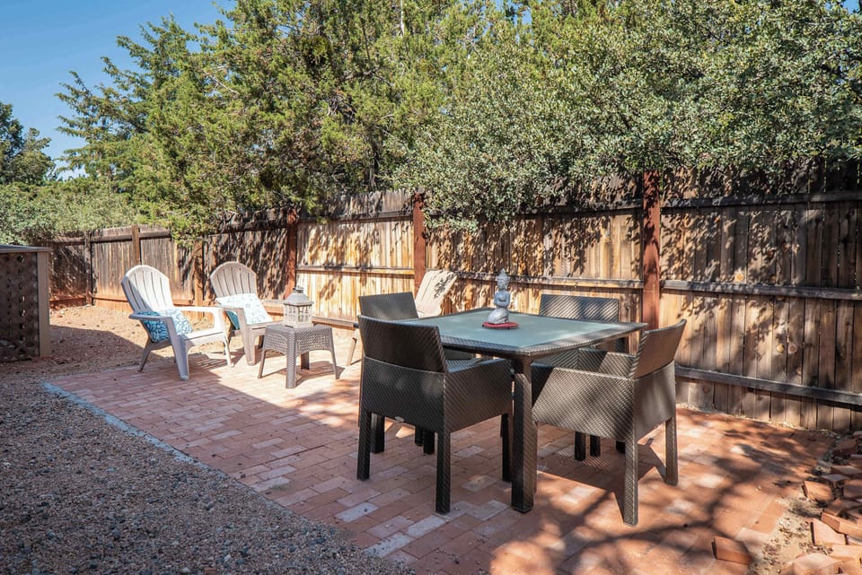 Enjoy outdoor dining under the stars.