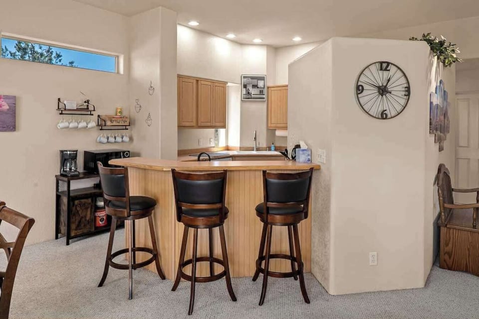 Extra dining area by the microwave bar.
