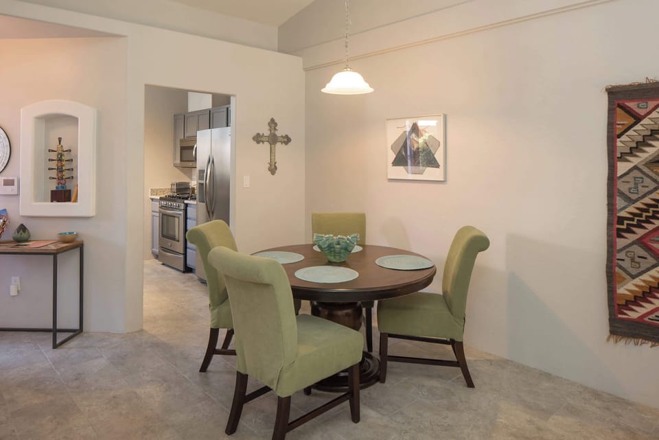 Dine in comfort at the dining table.