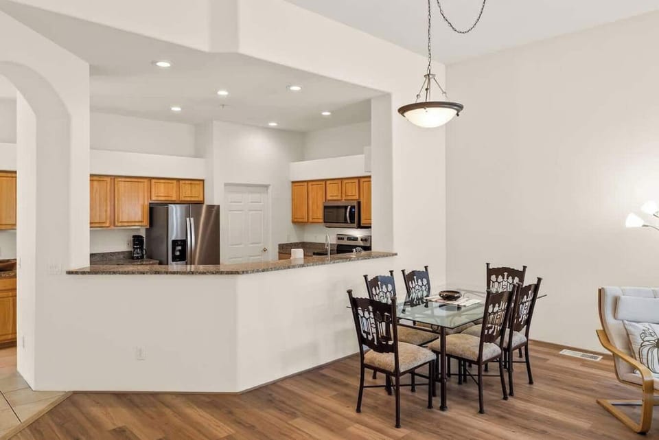 Dine in style in your well-equipped kitchen and first dining area.
