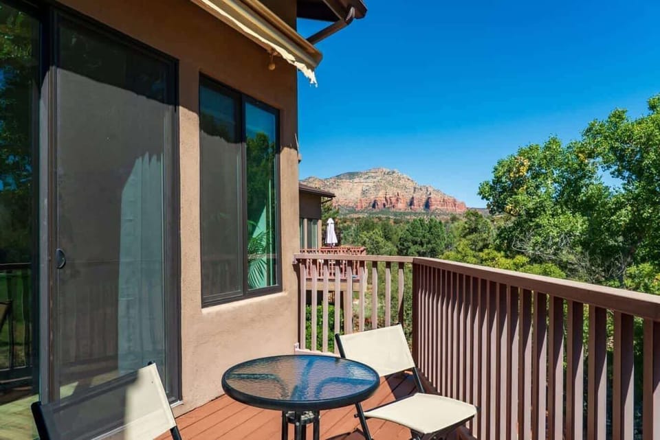 Relax on your private deck, overlooking Sedona's red rocks. Enjoy the view!