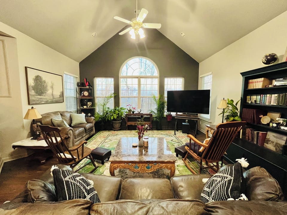 Upper-level living room. 