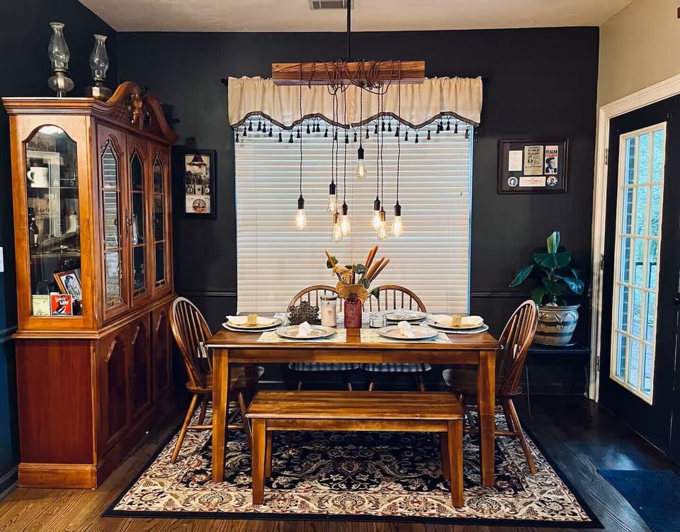 Upper-level dining room area