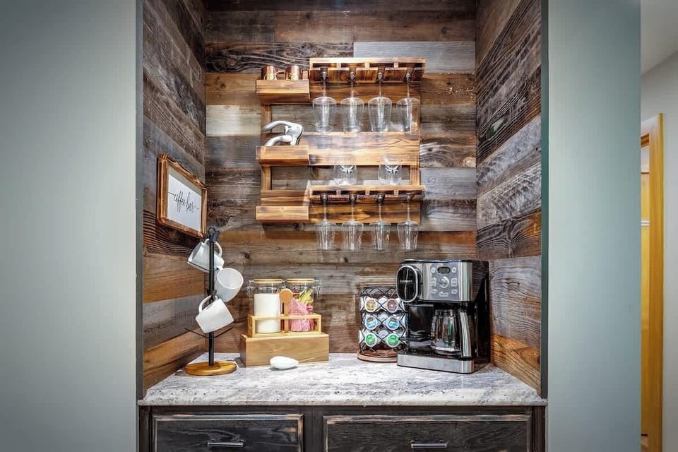 Fully stocked coffee and tea nook