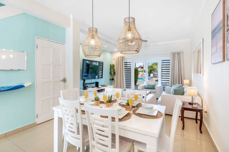 Enjoy meals together at the comfortable dining table designed for easy gatherings. Ideal for breakfast, dinner, or game nights.