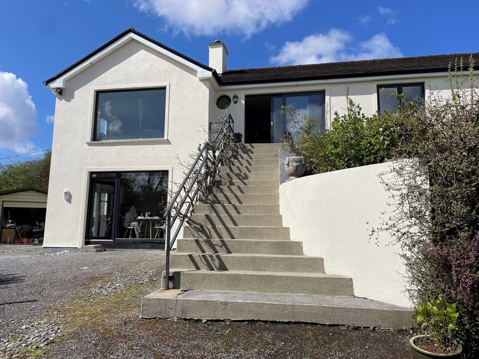 The apartment is on the ground floor of the house