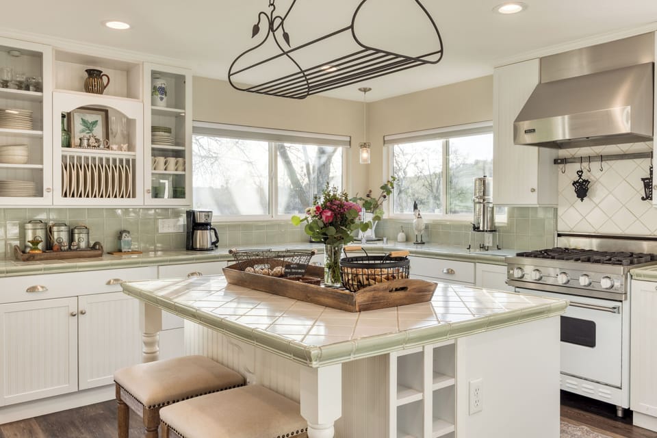 Casual seating at the kitchen counter for easy meals and chats.