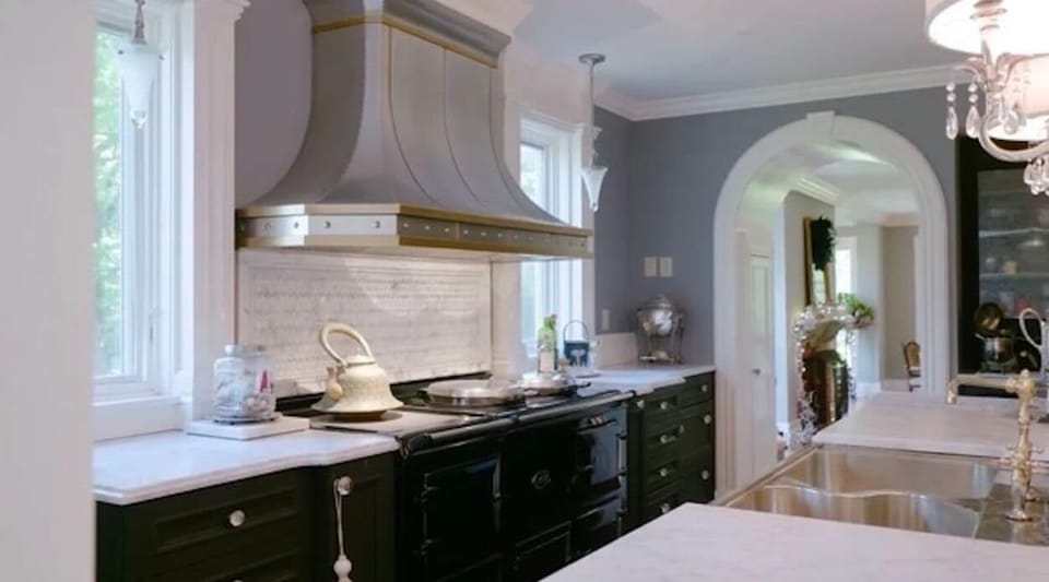 Full kitchen nods to the Victorian era, with the Aga Oven