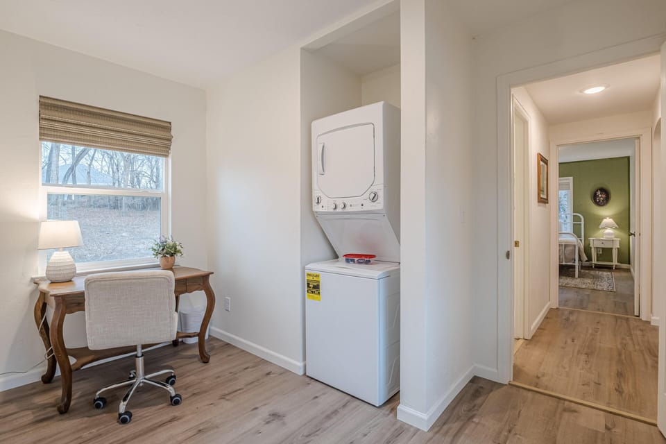 A functional laundry space designed for ultimate convenience during your stay.