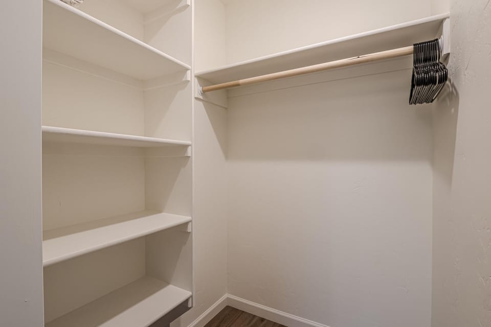 Make yourself at home and stay organized with a large closet space.