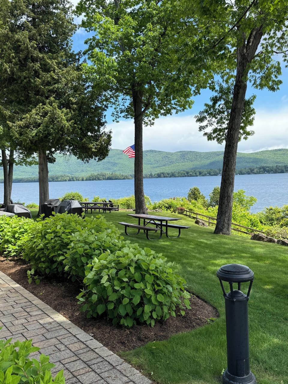 View from point with picnic tables