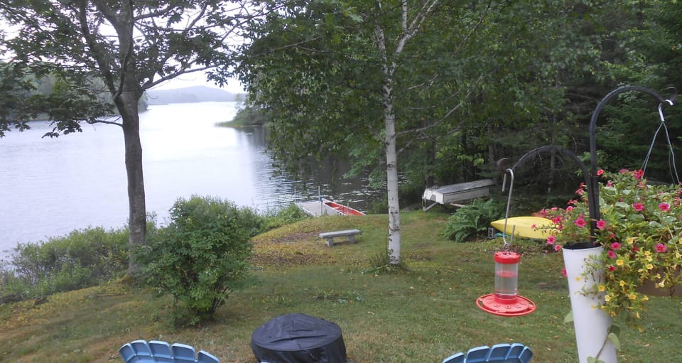 view from the back door deck