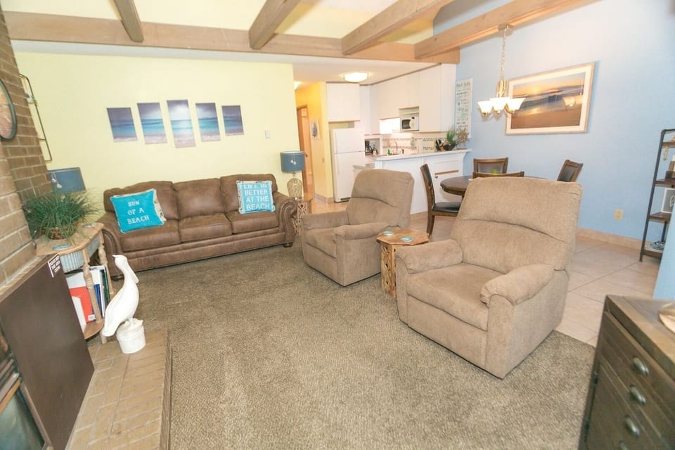 Kick back on plush seating after a day of exploring.