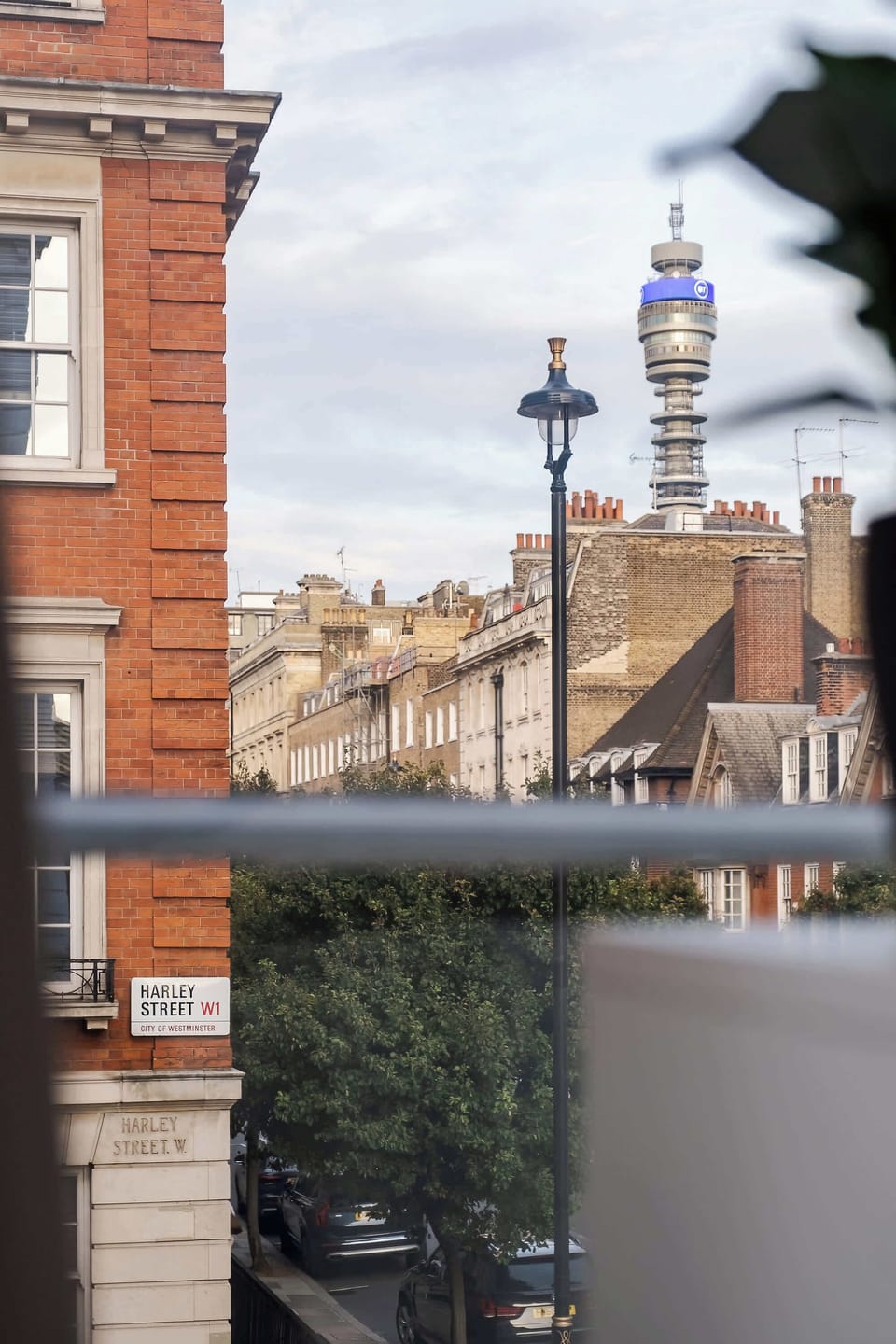 Balcony | Step out onto a charming balcony with stunning views of the iconic BT Tower and the elegant streets of Central London. Overlooking Harley Street, it’s the perfect spot to enjoy your morning coffee or unwind in peaceful surroundings.
