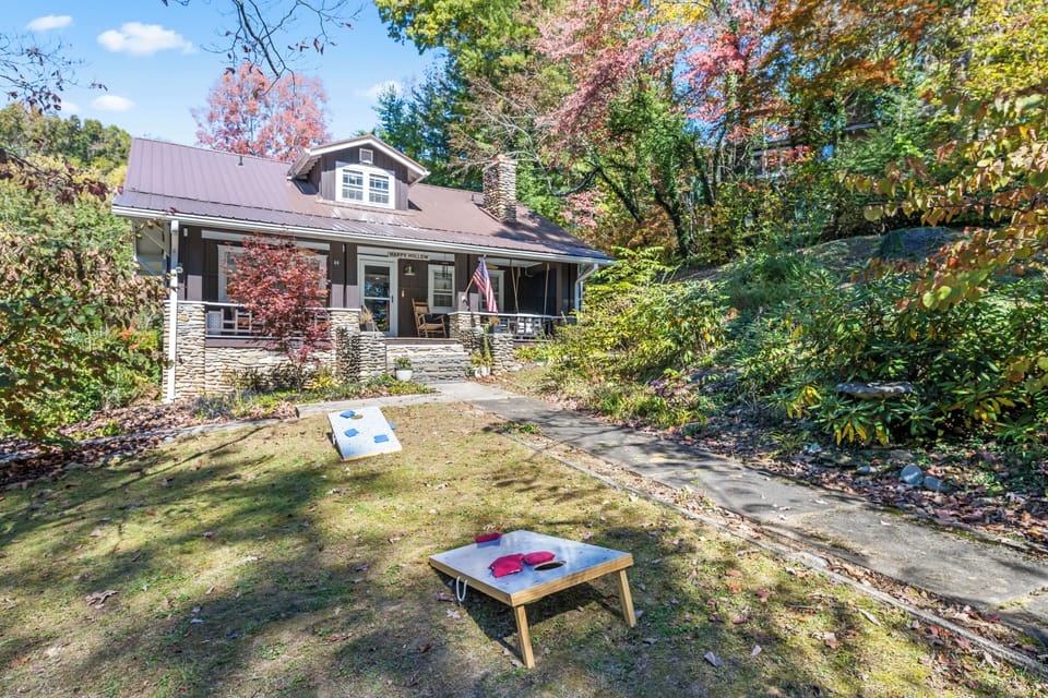 Corn hole set ready for outdoor games