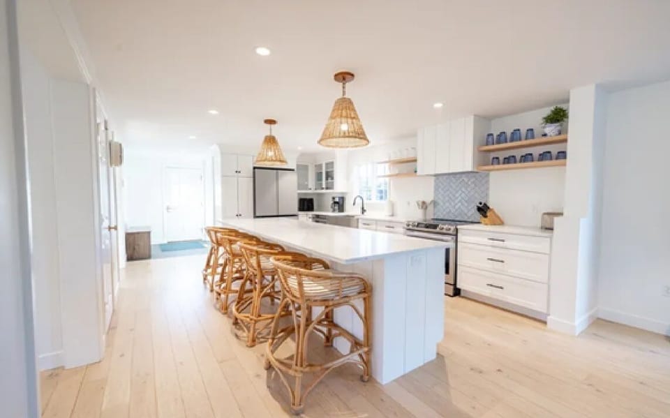 Open plan kitchen and living area