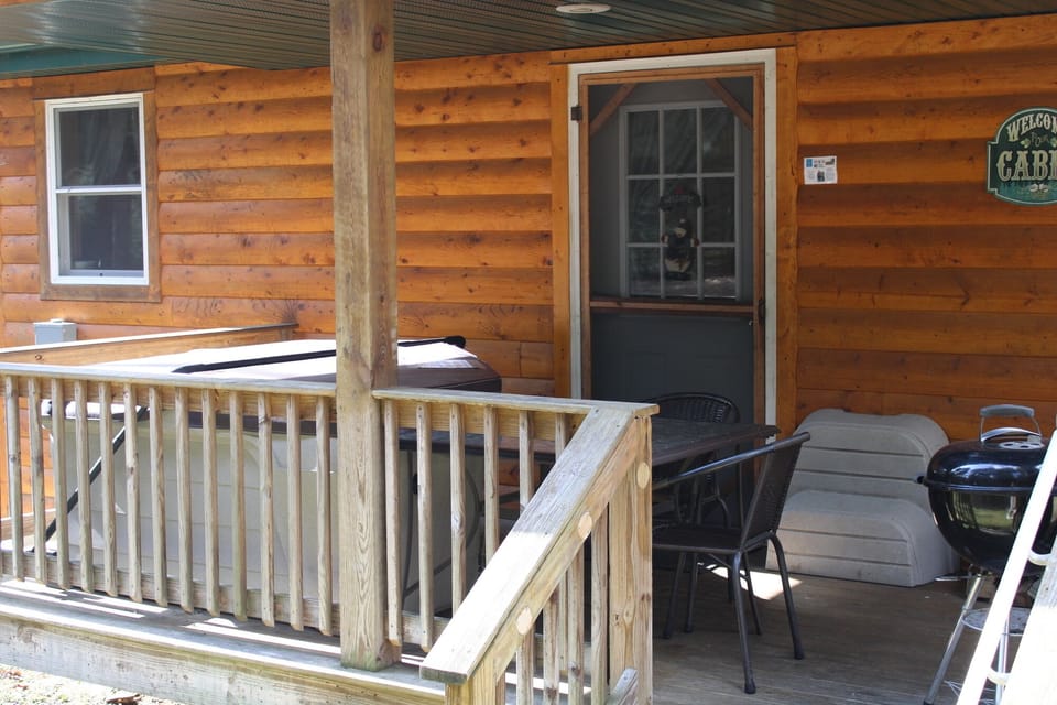 Hot tub on porch