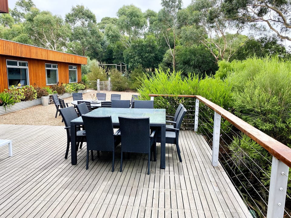 North facing deck with outdoor table