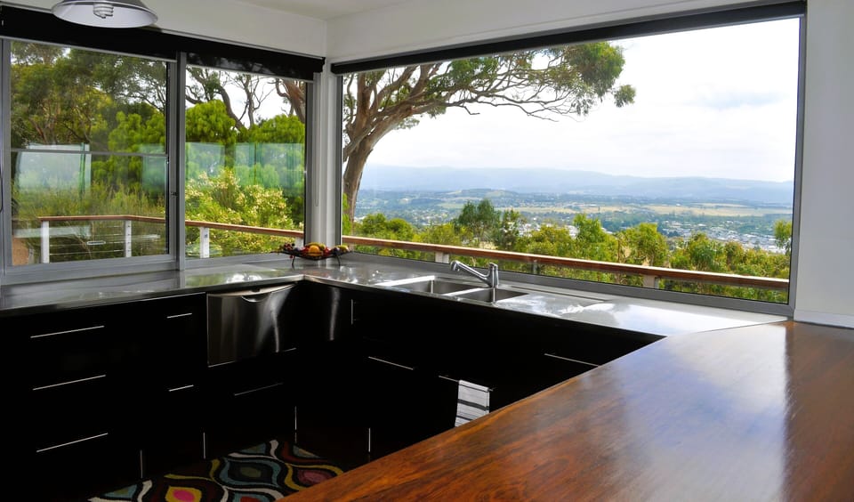 Kitchen with glorious views