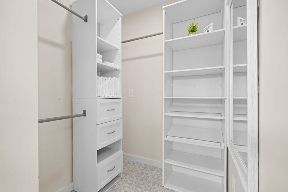 One of two walk in closets in the master suite.