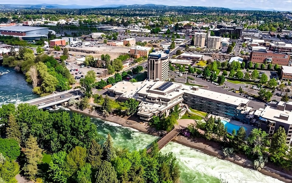 Explore the vibrant riverfront neighborhood from a prime location.