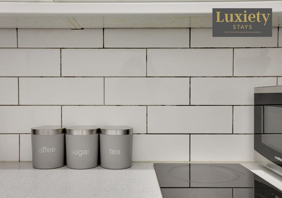 Kitchen at Luxiety Stays Serviced Accommodation in Southend-On-Sea