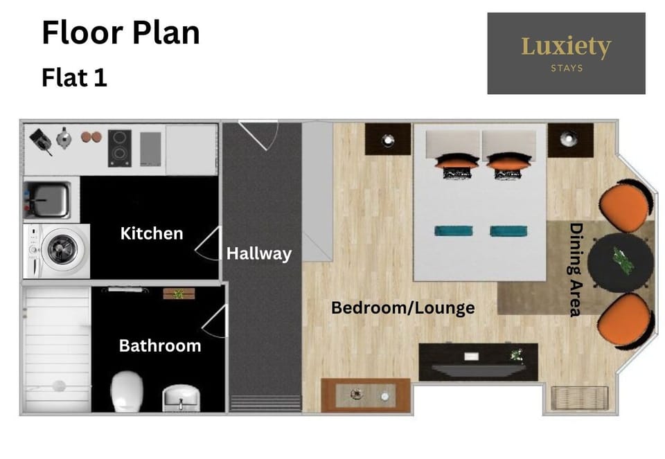 Floor Plan at at Luxiety Stays Short Lets Serviced Accommodation Southend on Sea