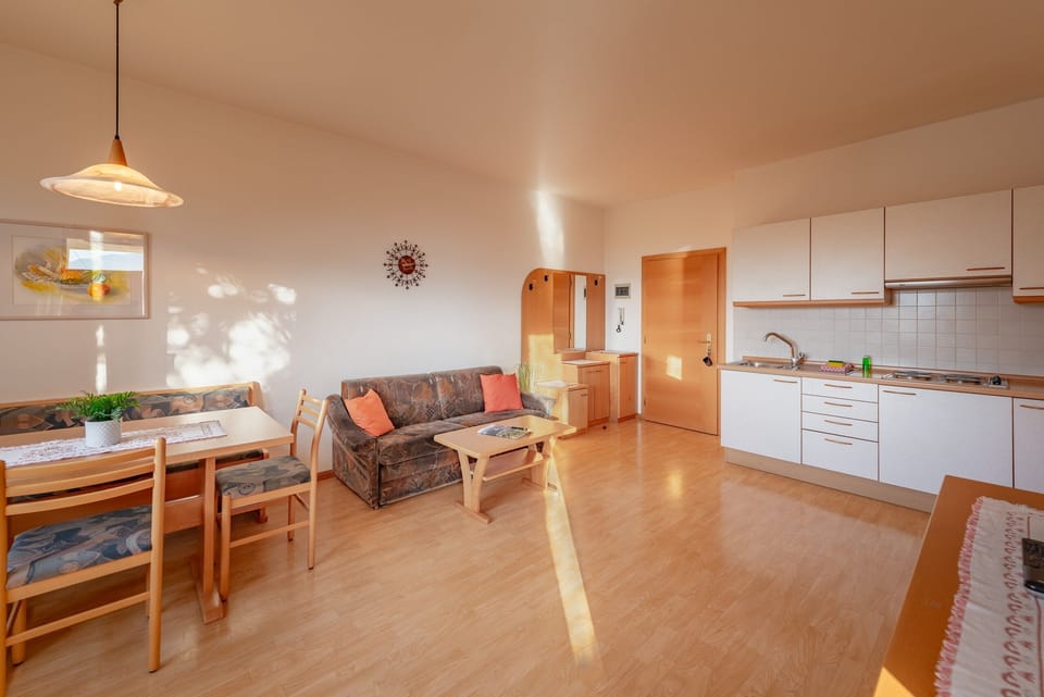 A bright living room under the rafters