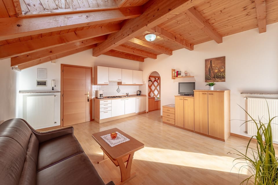 A bright living room under the rafters