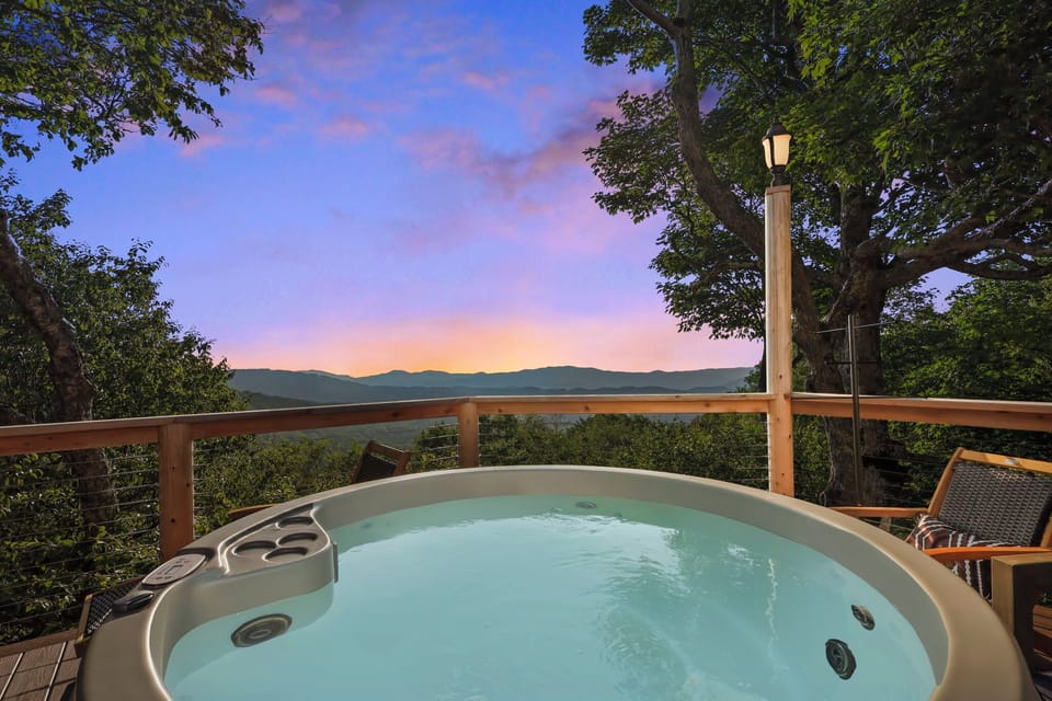 Captivating Blue Ridge Mountain sunsets. How about a glass of wine??