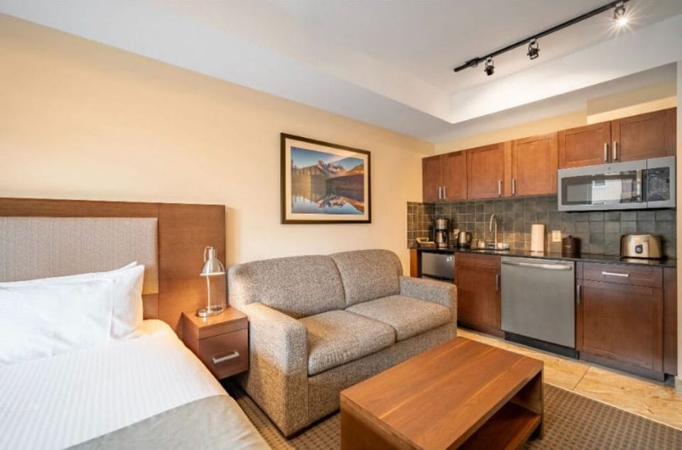 Thoughtfully designed studio space with a seamless blend of bedroom, lounge, and kitchen areas.