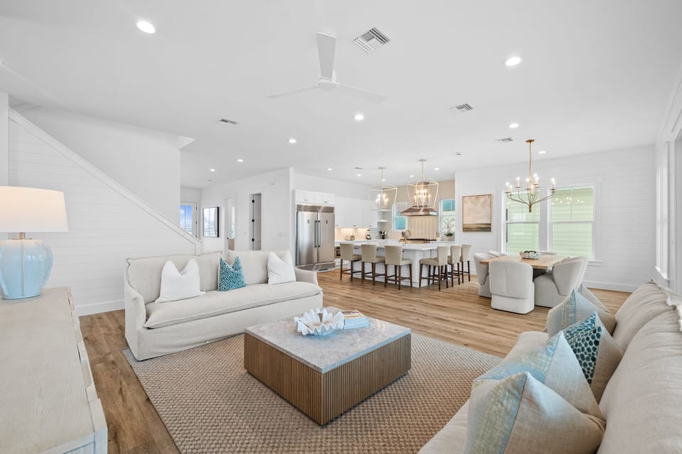 Hadley's Haven | Main Living & Dining Area | Gulf Views | Expansive Decks