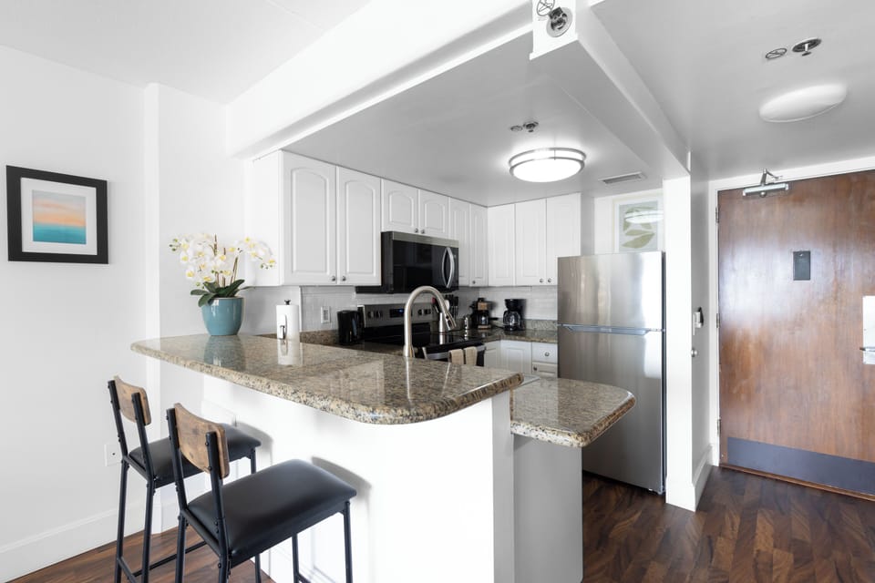 Enjoy homecooked meals or get some work done at the counter