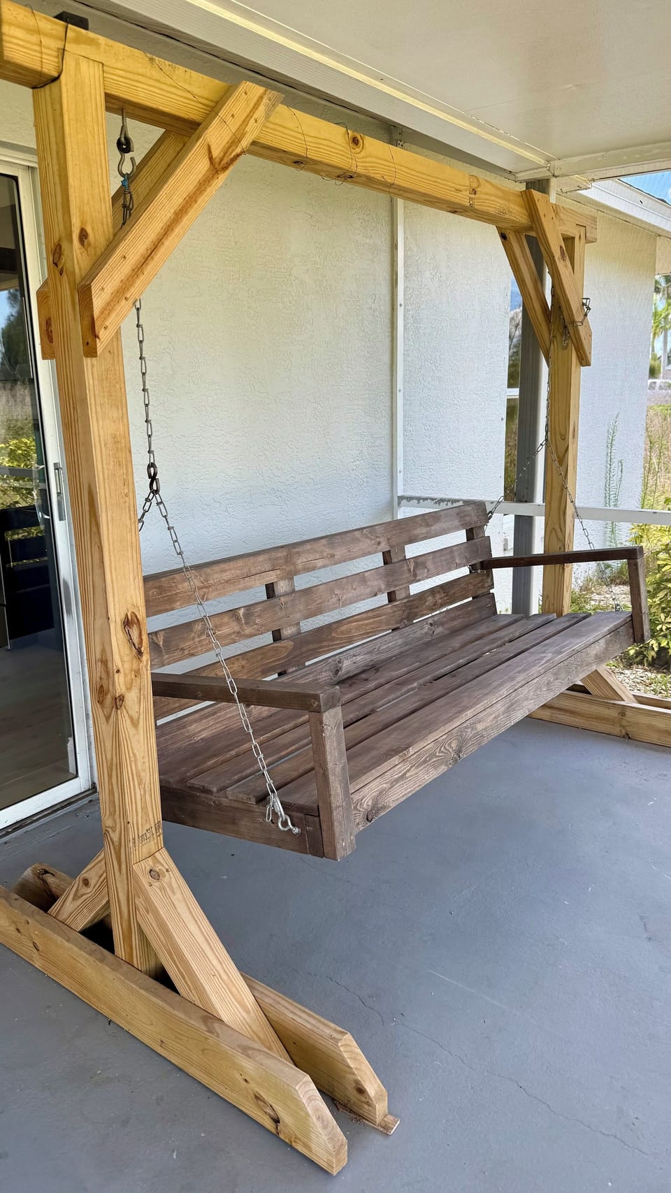 Porch Swing, perfect for your morning coffee or evening glass of wine!