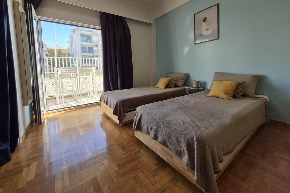 The second bedroom with twin beds that can also be combined into one.