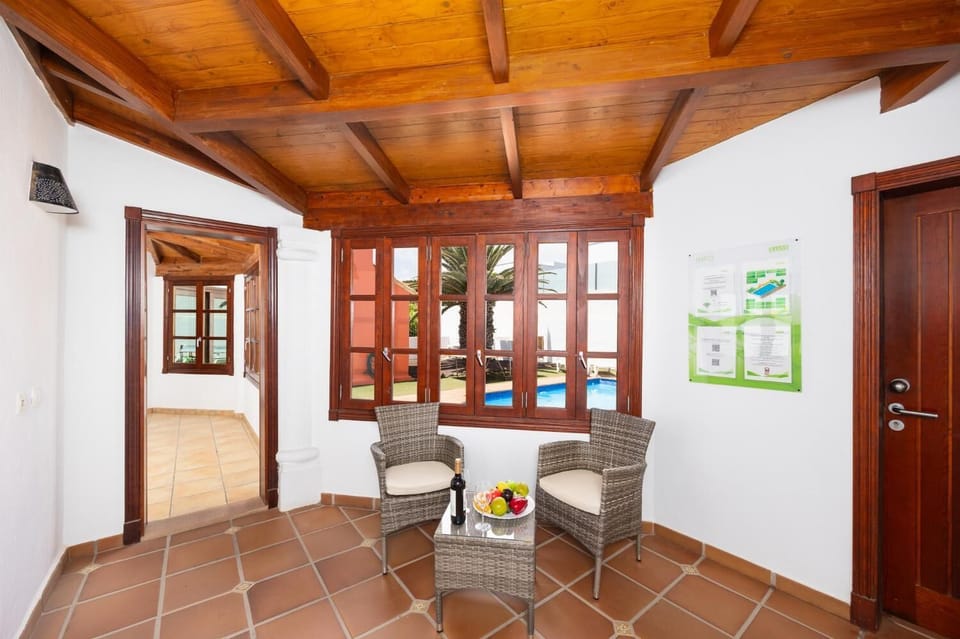 Hallway with seating area