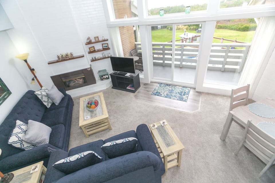Lounge together in an open space filled with natural light.