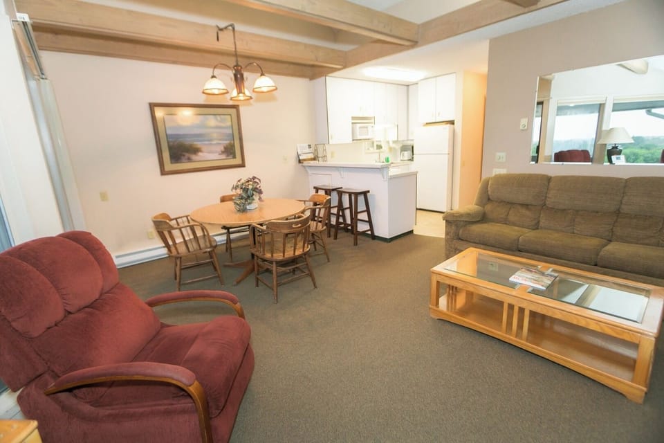 Gather for meals and games in a warm great room.