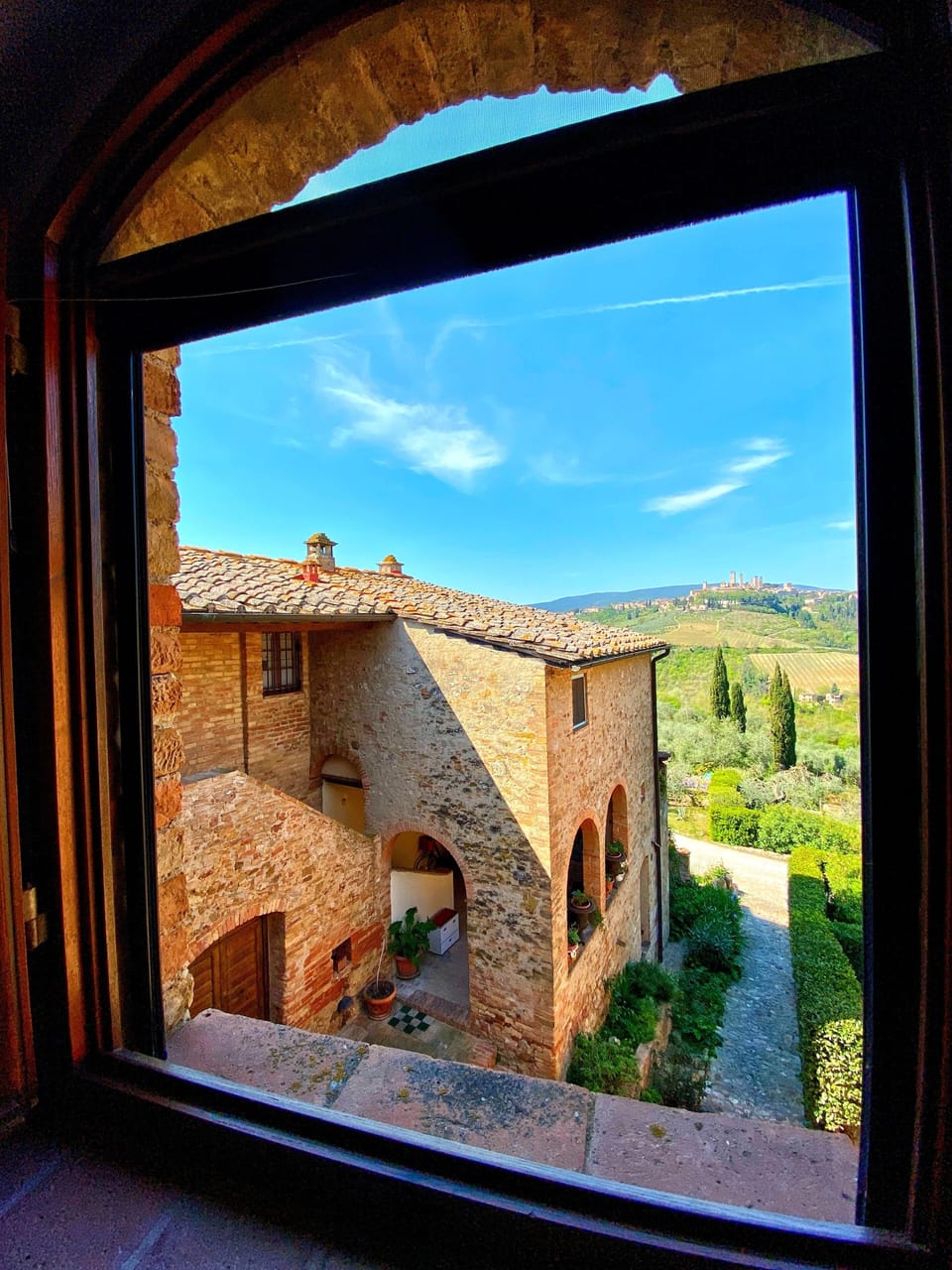 View from the room with 2 single beds (1)