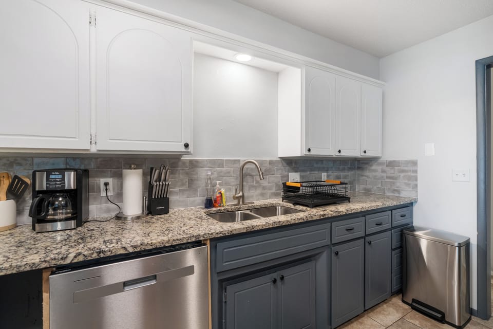 Prepare meals in a stylish, well-equipped kitchen.