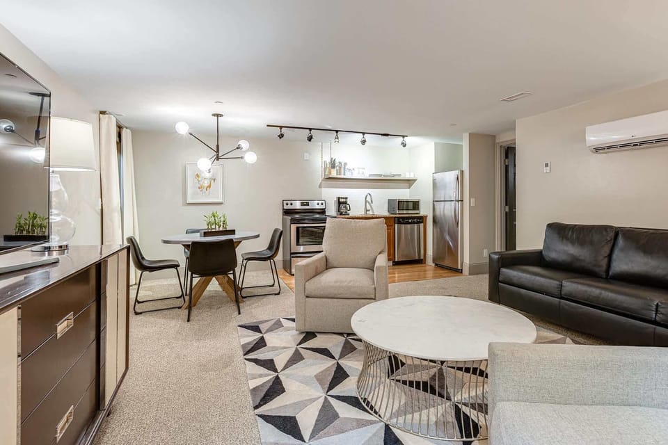 Open living kitchen and dining space