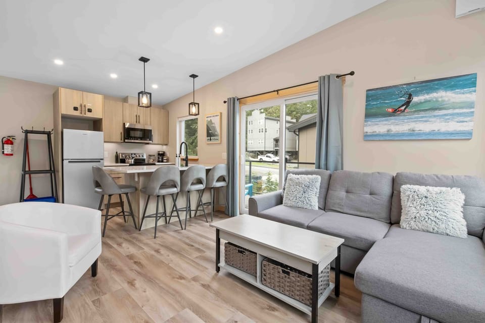 Living room and kitchen